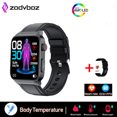 2023 Ceas inteligent nou non-invaziv pentru zahăr din sânge pentru bărbați, 1,83 inci, oxigen din sânge, tensiune arterială, ECG, sănătate, ceas inteligent pentru bărbați pentru Android IOS