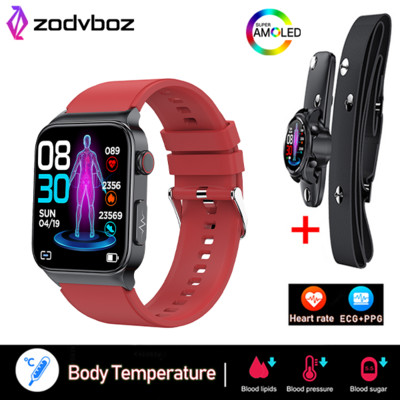 2023 Ceas inteligent nou non-invaziv pentru zahăr din sânge pentru bărbați, 1,83 inci, oxigen din sânge, tensiune arterială, ECG, sănătate, ceas inteligent pentru bărbați pentru Android IOS