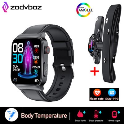 2023 Ceas inteligent nou non-invaziv pentru zahăr din sânge pentru bărbați, 1,83 inci, oxigen din sânge, tensiune arterială, ECG, sănătate, ceas inteligent pentru bărbați pentru Android IOS