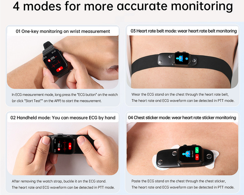 2023 Ceas inteligent nou non-invaziv pentru zahăr din sânge pentru bărbați, 1,83 inci, oxigen din sânge, tensiune arterială, ECG, sănătate, ceas inteligent pentru bărbați pentru Android IOS