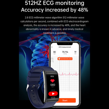 E600 ECG Смарт Мъжки Часовник Кръвна Глюкоза Сърдечен ритъм Кръвно Налягане Монитор Неинвазивен Фитнес Писта Дамски Смарт Часовник Android