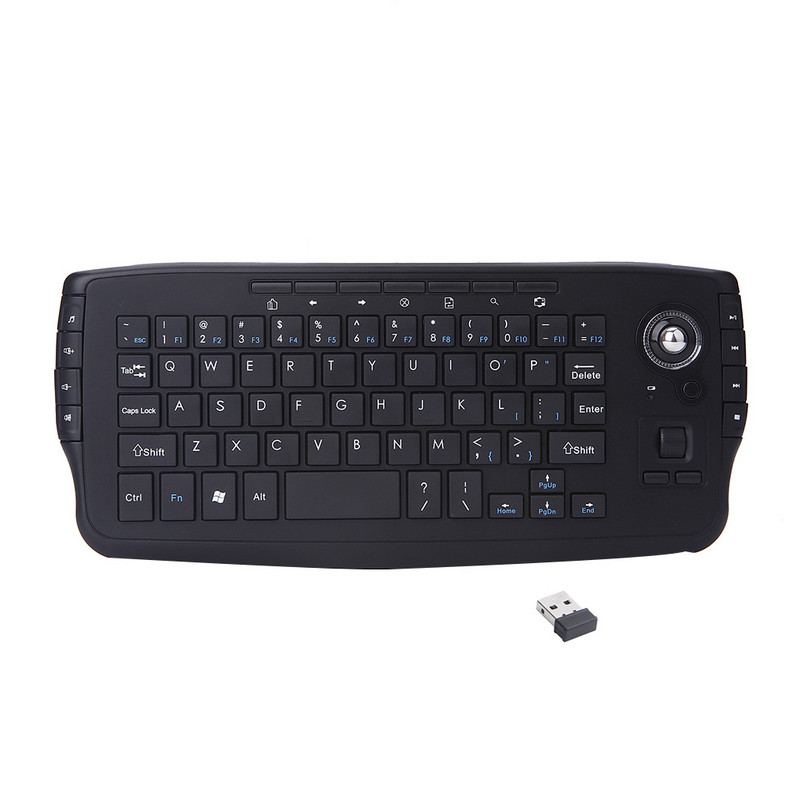 Mini 2,4G juhtmeta klaviatuur juhtkuuli klaviatuur sülearvuti jaoks Kaasaskantav multifunktsionaalne juhtkuuli õhuhiir Korralik disain