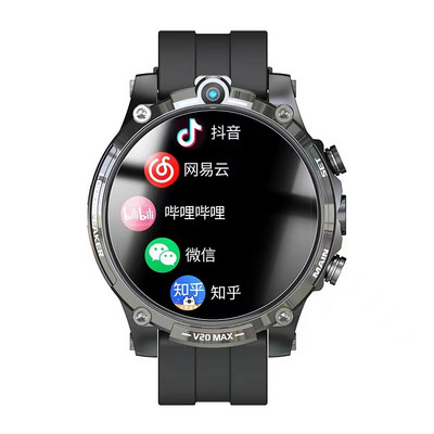 LZAKMR V20 4G Smart Watch Android OS Internet App Descărcare joc Video HeartRate 5MP Cameră dublă SIM Apel 128G ROM 1,6" Bărbați