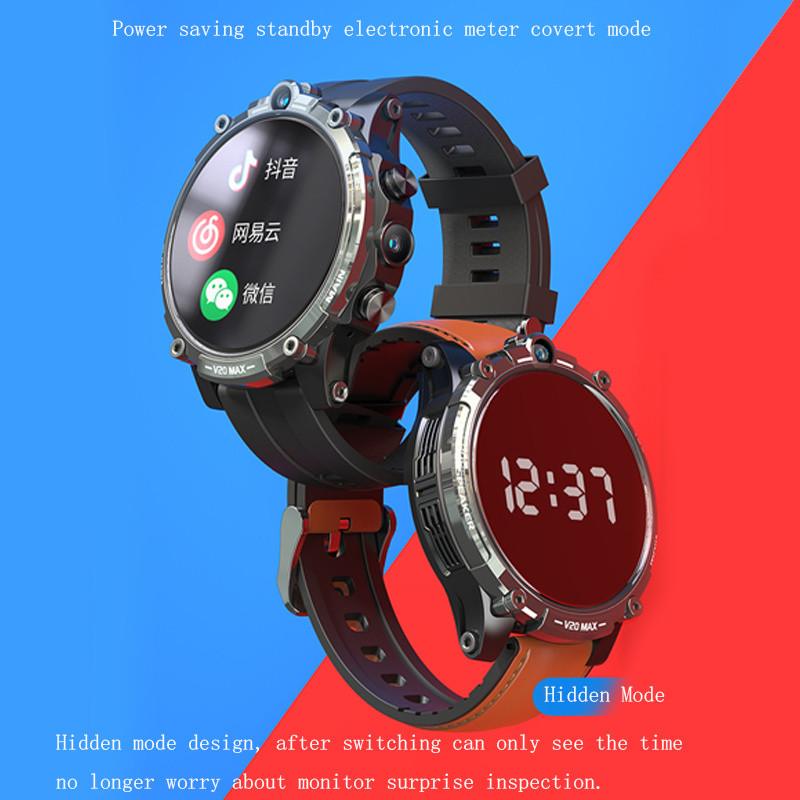 LZAKMR V20 4G Smart Watch Android OS Internet App Descărcare joc Video HeartRate 5MP Cameră dublă SIM Apel 128G ROM 1,6" Bărbați
