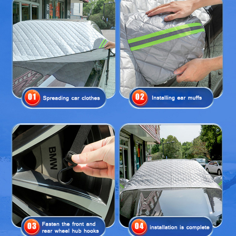 Parbriz mașină Husă de zăpadă în aer liber Umbrelă de soare pentru mașină Impermeabil Anti gheață Husă de iarnă Auto exterioară pentru SUV MVP Hatchback Sedan