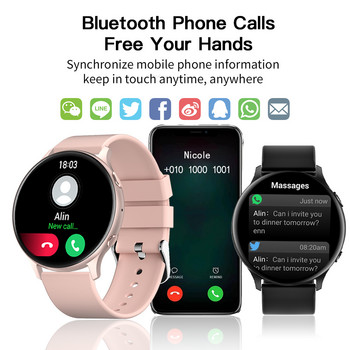 Нов смарт часовник за възпроизвеждане на музика Мъжки Bluetooth разговор AI Гласов асистент Прогноза за времето SmartWatch Жени Часовник за откриване на температура