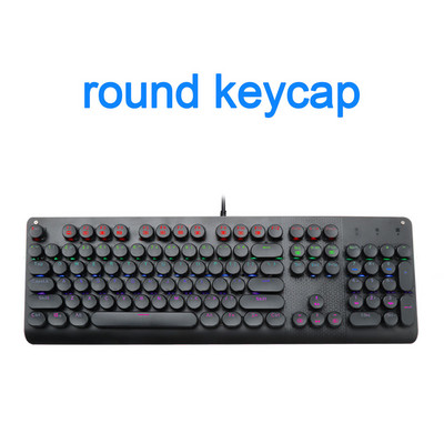 E-YOOSO K600 Rainbow tastatură rotundă galvanizată Tastatură mecanică pentru jocuri USB Comutator albastru 104 taste Gamer cu iluminare din spate pentru computer PC