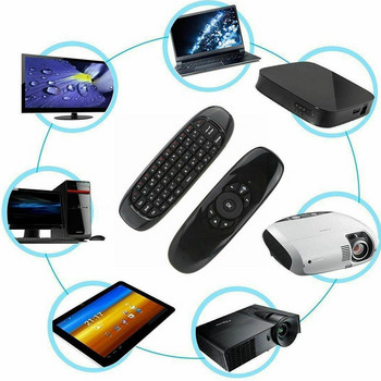 Версия с подсветка на мини цветна клавиатура и мишка Voice Wireless C120 T10 Air Control Flying Mouse Remote Backlit Keyboar I3W8