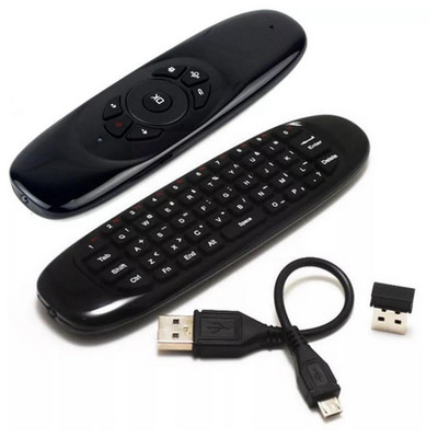Версия с подсветка на мини цветна клавиатура и мишка Voice Wireless C120 T10 Air Control Flying Mouse Remote Backlit Keyboar I3W8
