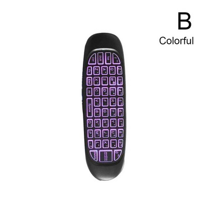 Versiunea cu iluminare din spate a mouse-ului mini tastatură colorată Voice wireless C120 T10 Air Control Flying Mouse Telecomandă Tastatură cu iluminare din spate I3W8