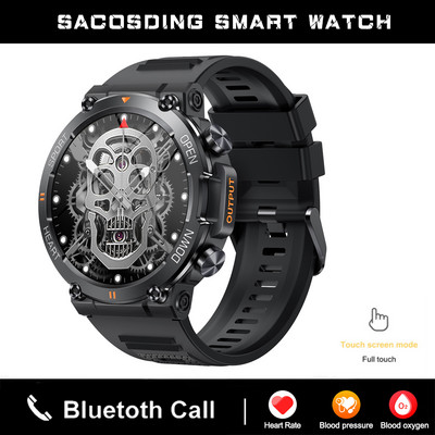 SACOSDING Ceas inteligent Nou 1,39 inch Ceasuri cu apel Bluetooth pentru bărbați Tracker sport pentru fitness Monitor inimă Ceas inteligent pentru Android IOS