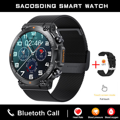 SACOSDING Ceas inteligent Nou 1,39 inch Ceasuri cu apel Bluetooth pentru bărbați Tracker sport pentru fitness Monitor inimă Ceas inteligent pentru Android IOS