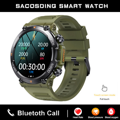 SACOSDING Ceas inteligent Nou 1,39 inch Ceasuri cu apel Bluetooth pentru bărbați Tracker sport pentru fitness Monitor inimă Ceas inteligent pentru Android IOS
