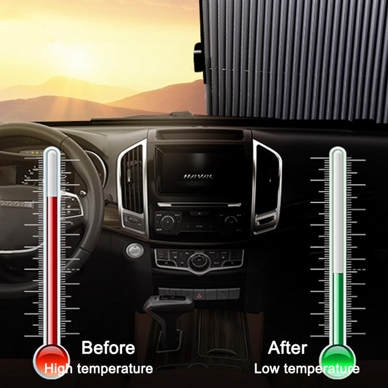 46-65CM retractabil SUV camion parbriz față mașină umbrelă de soare geam din spate umbrelă de protecție UV cortină parbriz mașină parasolar