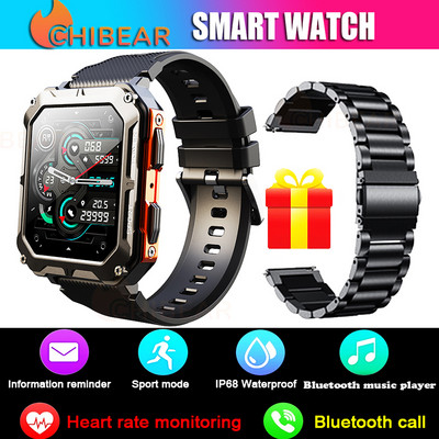 ChiBear Bluetooth Call Smart Watch Men 1,83 inch 240*286 HD Screen 120+ Sport Mode Fitness Tracker IP68 Waterproof Smartwatch Man