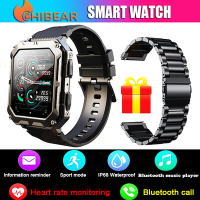 ChiBear Bluetooth Call Smart Watch Men 1,83 inch 240*286 HD Screen 120+ Sport Mode Fitness Tracker IP68 Waterproof Smartwatch Man