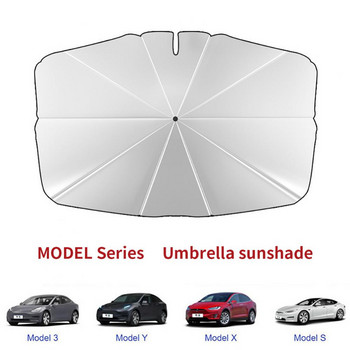 Αυτόματη σκίαση παρμπρίζ που μπλοκάρει αναδιπλούμενο σκίαστρο προστασίας από υπεριώδεις ακτίνες για αξεσουάρ αυτοκινήτου Tesla Model 3/Y/X/S 2017-2022