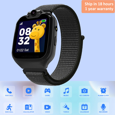 Ceasuri inteligente Jocuri Copii Apel telefonic SOS 1,54 inch Cu card TF 512M Înregistrare video muzicală Ceas inteligent pentru copii Cameră Cadouri fete