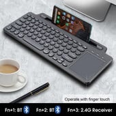 Tastatură fără fir Bluetooth 2.4G cu touchpad numeric Mouse Slot pentru card de telefon Tastatură numerică pentru Android IOS Desktop PC Laptop