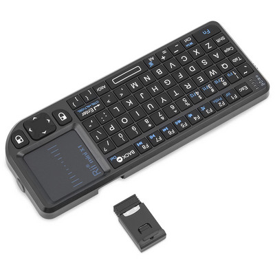 Rii X1 2.4GHz Mini tastatură fără fir neagră US/RU/ES/FR Air Mouse cu telecomandă touchpad pentru Android TV Box/PC/laptop