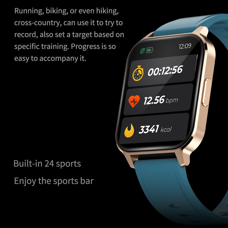 Ceas inteligent Gearvita Q18, cu ecran tactil complet de 1,75 inci, cadran DIY, tensiune arterială, ritm cardiac, ceas inteligent VS DTX 2021 Nou