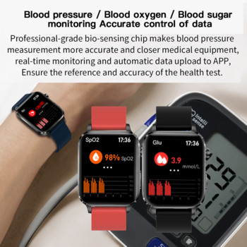 2023 Нов интелигентен часовник за измерване на кръвната захар Мъжки лазерно лечение Здравни часовници Водоустойчив интелигентен часовник за кръвно налягане Женски часовник с глюкомер