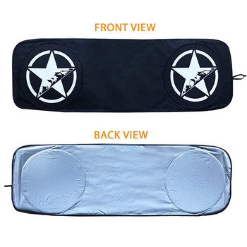 Αξεσουάρ Wrangler JK,TJ,LJ,YJ Sunshade παρμπρίζ, Ταιριάζει κάθε χρόνο Wrangler 1985-2021Custom Fit, Heat Shield Sun mat-Μαύρο