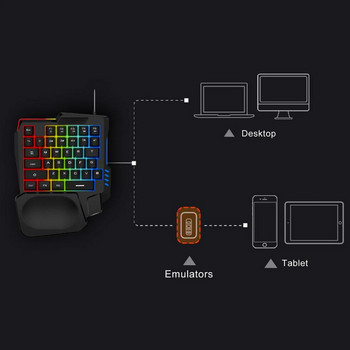 Лява полужична клавиатура с RGB подсветка 35 клавиша Клавиатура с една ръка Мини игрална клавиатура Преносима клавиатура за компютърен лаптоп
