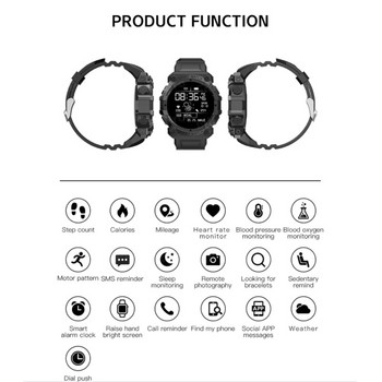 Смарт часовник Спорт Bluetooth Напомняне Цветен екран Fd68s Здраве Мониторинг Часовник за носене Черен