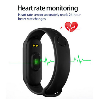 Смарт часовник M6 Мъже Жени Фитнес Интелигентна гривна Спортна лента Монитор за сърдечен ритъм Кръвно налягане Водоустойчиви многофункционални часовници