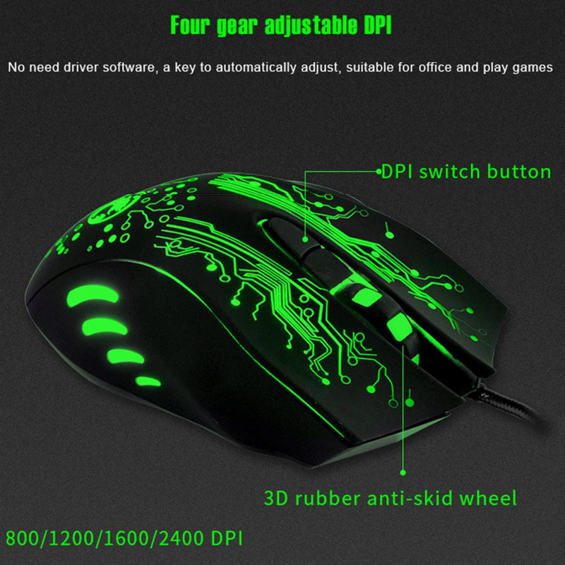 Vânzare fierbinte! Mouse cu fir IMICE X9 cu cip de jocuri Mouse negru pentru jocuri cu fir USB puternic cu lumină colorată pentru computer Dropshipping