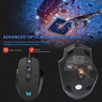 Anmck Professional gamer Gaming Mouse 6D 3200DPI Ρυθμιζόμενο ενσύρματο οπτικό LED Ποντίκια υπολογιστή USB Καλώδιο ποντίκι Mause για φορητό υπολογιστή