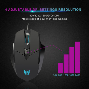 Anmck Professional gamer Gaming Mouse 6D 3200DPI Ρυθμιζόμενο ενσύρματο οπτικό LED Ποντίκια υπολογιστή USB Καλώδιο ποντίκι Mause για φορητό υπολογιστή