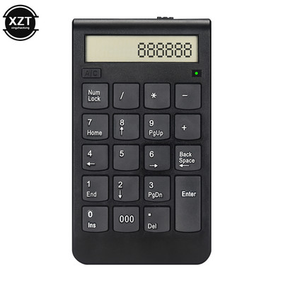 Tastatură/Calculator fără fir cu numere USB 2,4G cu afișaj digital Mini reîncărcabilă cu 19 taste Tastatură numerică inteligentă Rechizite de birou