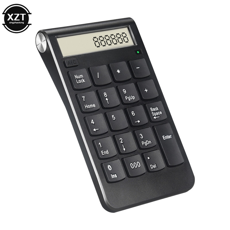 Tastatură/Calculator fără fir cu numere USB 2,4G cu afișaj digital Mini reîncărcabilă cu 19 taste Tastatură numerică inteligentă Rechizite de birou