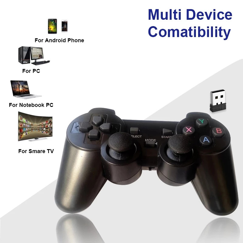 2.4G vezeték nélküli játékvezérlő vezérlő USB Gaming joystick PC laptophoz Android-eszköz támogatás Windows 10/8/7/XP Raspberry Pi 4 3
