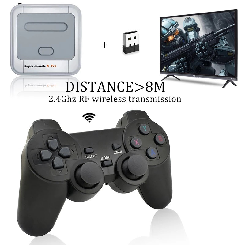 2.4G vezeték nélküli játékvezérlő vezérlő USB Gaming joystick PC laptophoz Android-eszköz támogatás Windows 10/8/7/XP Raspberry Pi 4 3