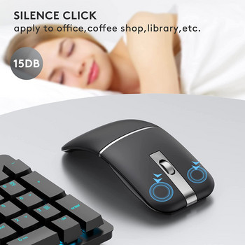 Безжична Bluetooth дъгова мишка, акумулаторна, безшумна за пътуване, безжичен лаптоп, сгъваем, ултратънък Mac, таблет Macbook