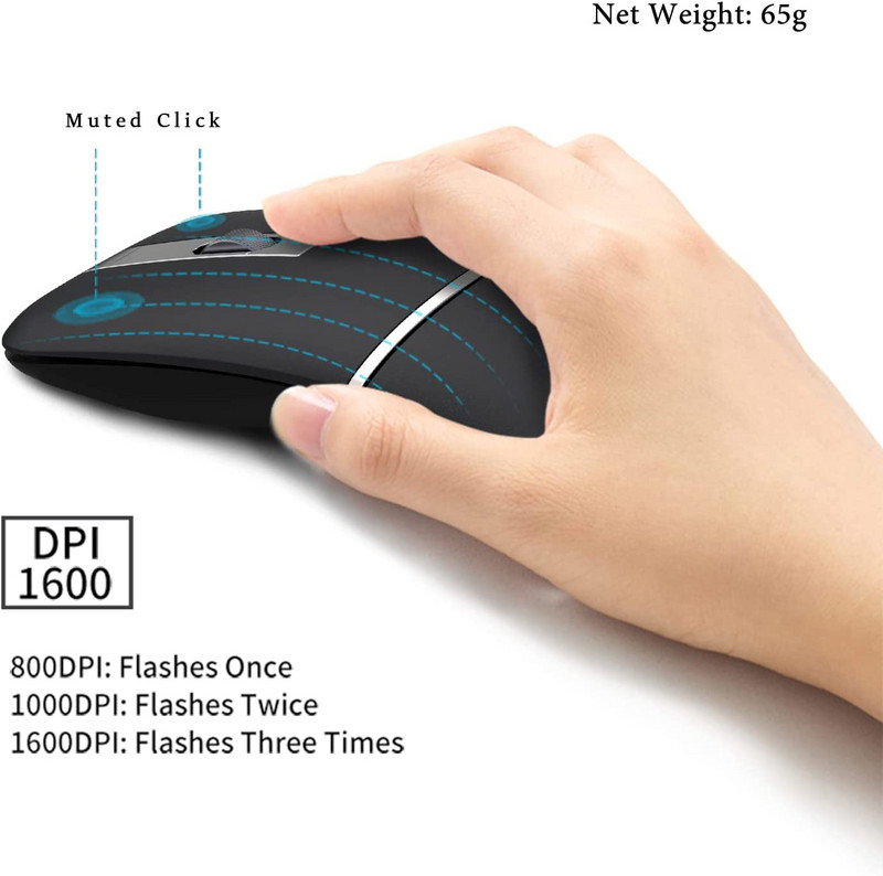 Juhtmeta Bluetoothi kaarhiir, laetav vaikne reisimiseks juhtmeta sülearvuti kokkupandav üliõhuke Mac-tahvelarvuti Macbook