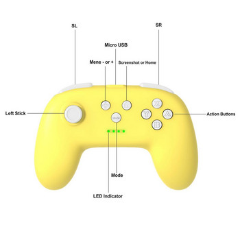 2 τεμ. Bluetooth 4.0 Gamepad για SWITCH NS Ασύρματα χειριστήρια παιχνιδιών Φορητά επαναφορτιζόμενα χειριστήρια παιχνιδιών για ελεγκτή Lite