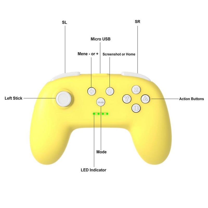 2 buc. Gamepad Bluetooth 4.0 pentru controlere de joc fără fir SWITCH NS Gamepad-uri portabile reîncărcabile pentru controler Lite