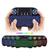 Mini tastatură fără fir i8+ de 2,4 GHz cu touchpad LED retroiluminat baterie Li-ion pentru Android TV Box PC, notebook