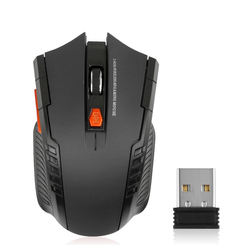 Mouse fără fir 2.4G 1600 DPI Mouse optic Gamer pentru computer Mouse fără fir cu 6 butoane cu receptor USB pentru PC Accesorii laptop