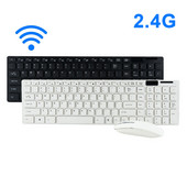 K06 2.4G Tastatură fără fir 101 taste Tastatură fără fir ultra-subțire și set de mouse optic de 1600 dpi pentru tabletă Android iOS Windows