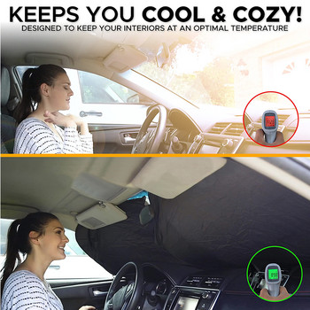 150*70 см сенници за кола Автомобилен капак на предното стъкло UV защитен щит Автомобилен сгъваем прозорец Сенник Аксесоари за капак на предното стъкло
