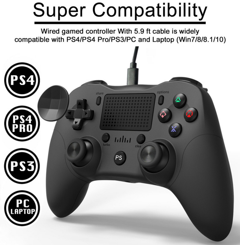 Gamepad cu fir USB pentru controler de consolă PS3/PS4/Android/PC Joystick Joypad cu vibrație duală a motorului pentru controlerul de joc PS4
