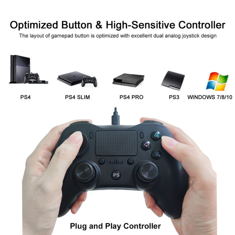Gamepad cu fir USB pentru controler de consolă PS3/PS4/Android/PC Joystick Joypad cu vibrație duală a motorului pentru controlerul de joc PS4