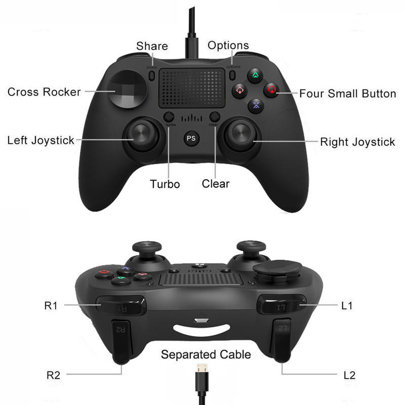 Gamepad cu fir USB pentru controler de consolă PS3/PS4/Android/PC Joystick Joypad cu vibrație duală a motorului pentru controlerul de joc PS4