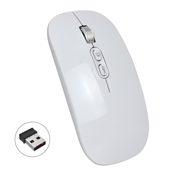 Безжична мишка Bluetooth 5.0 мишка USB компютърна мишка Безжична акумулаторна безшумна мишка Ултратънки ергономични мишки за компютър лаптоп