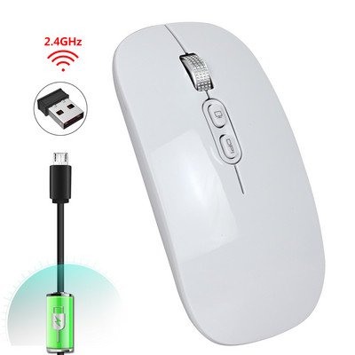 Vezeték nélküli egér Bluetooth 5.0 egér USB számítógépes egér Vezeték nélküli újratölthető néma egér Ultravékony, ergonomikus egerek PC laptopokhoz